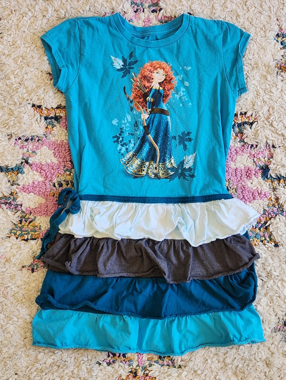 2012 Disney Store Brave Princess Merida Tiered Ruffle TShirt Dress Girl's Large
